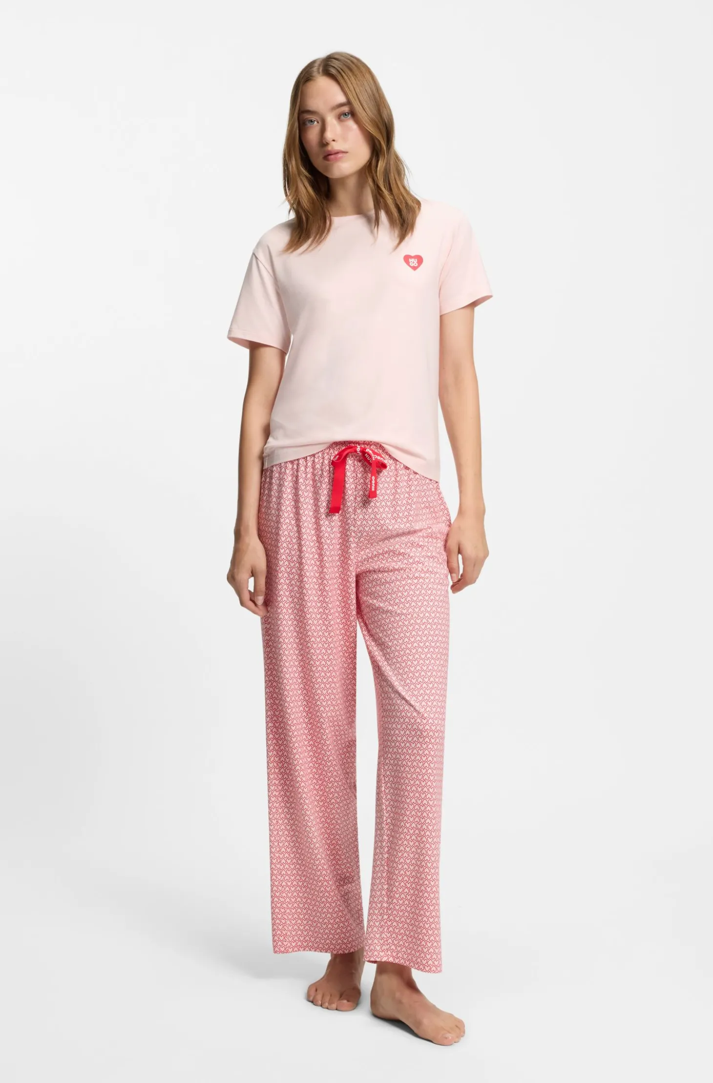 Pyjama-Shirt aus Stretch-Jersey mit Logo-Print