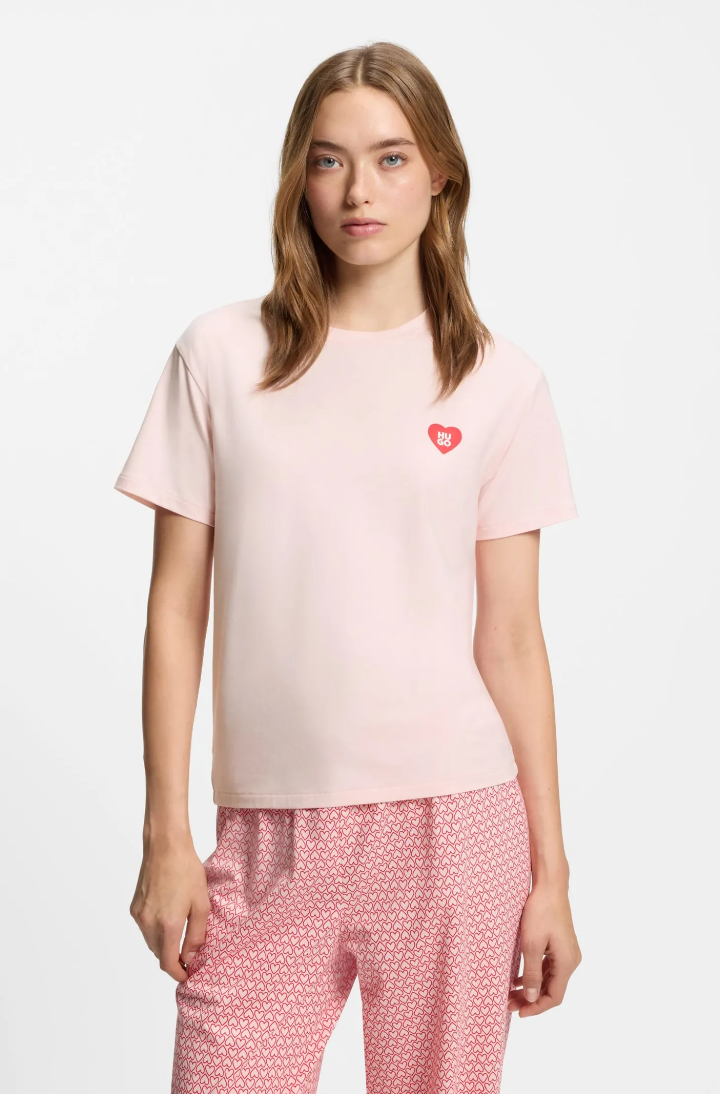 Pyjama-Shirt aus Stretch-Jersey mit Logo-Print