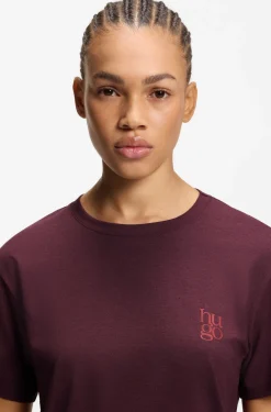 Pyjama-Shirt aus Stretch-Jersey mit Logo-Print