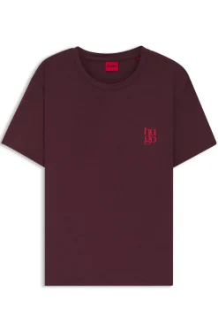 Pyjama-Shirt aus Stretch-Jersey mit Logo-Print