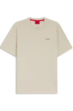 Pyjama-Shirt mit Waffelstruktur und Logo-Stickerei
