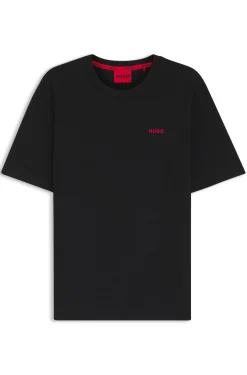 Pyjama-Shirt mit Waffelstruktur und Logo-Stickerei