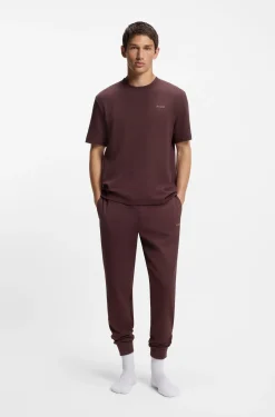 Pyjama-Shirt mit Waffelstruktur und Logo-Stickerei
