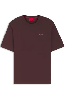 Pyjama-Shirt mit Waffelstruktur und Logo-Stickerei