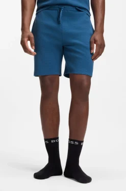 Pyjama-Shorts aus Baumwoll-Mix mit Logo-Stickerei
