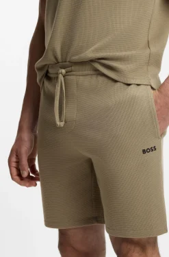 Pyjama-Shorts aus Baumwoll-Mix mit Logo-Stickerei
