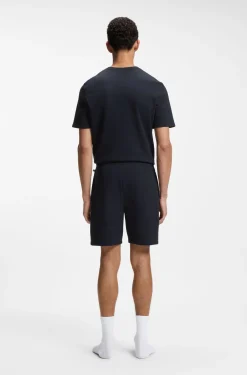 Pyjama-Shorts aus Baumwoll-Mix mit Logo-Stickerei