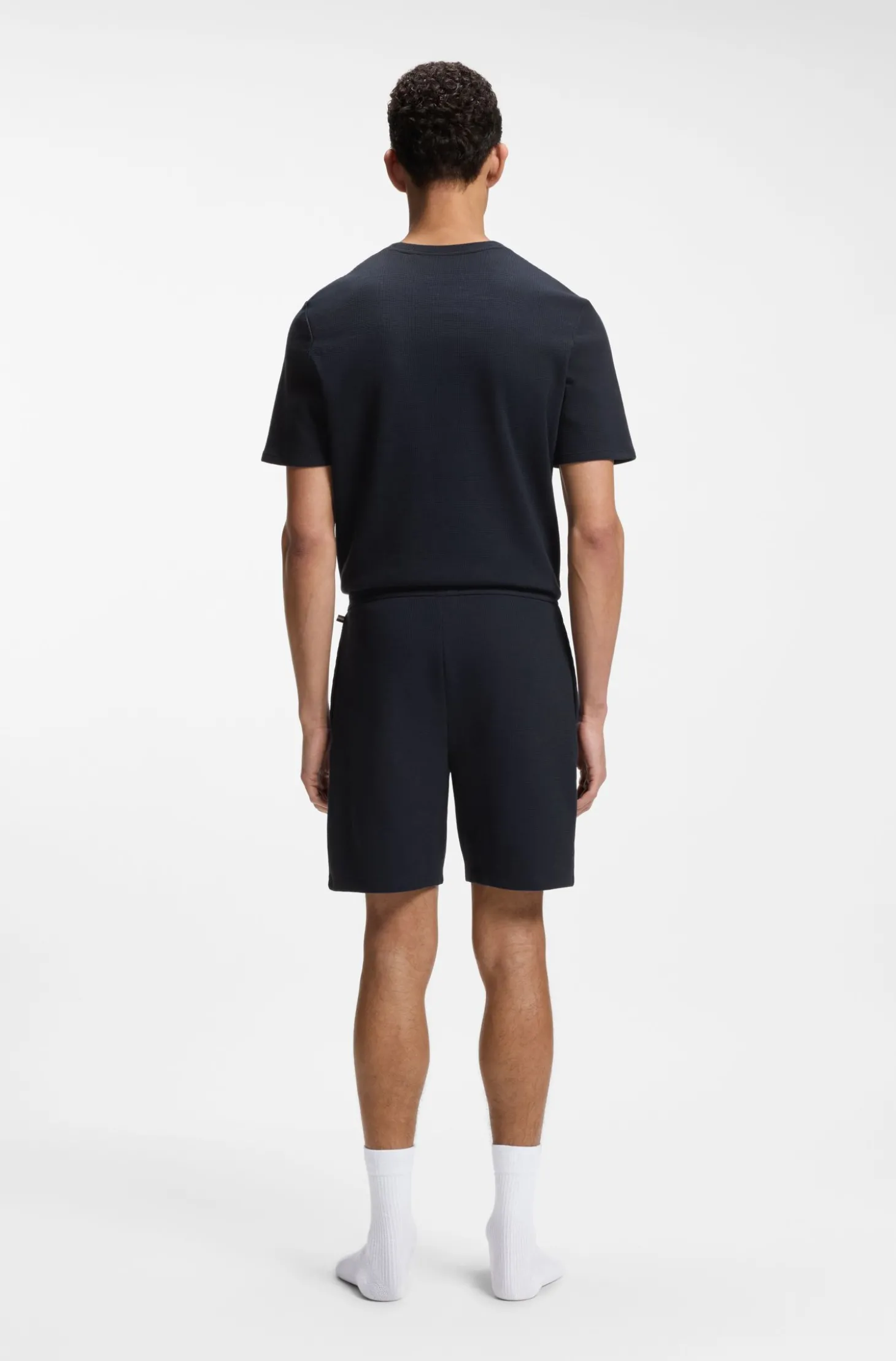 Pyjama-Shorts aus Baumwoll-Mix mit Logo-Stickerei