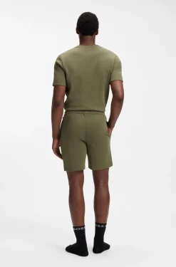 Pyjama-Shorts aus Baumwoll-Mix mit Logo-Stickerei