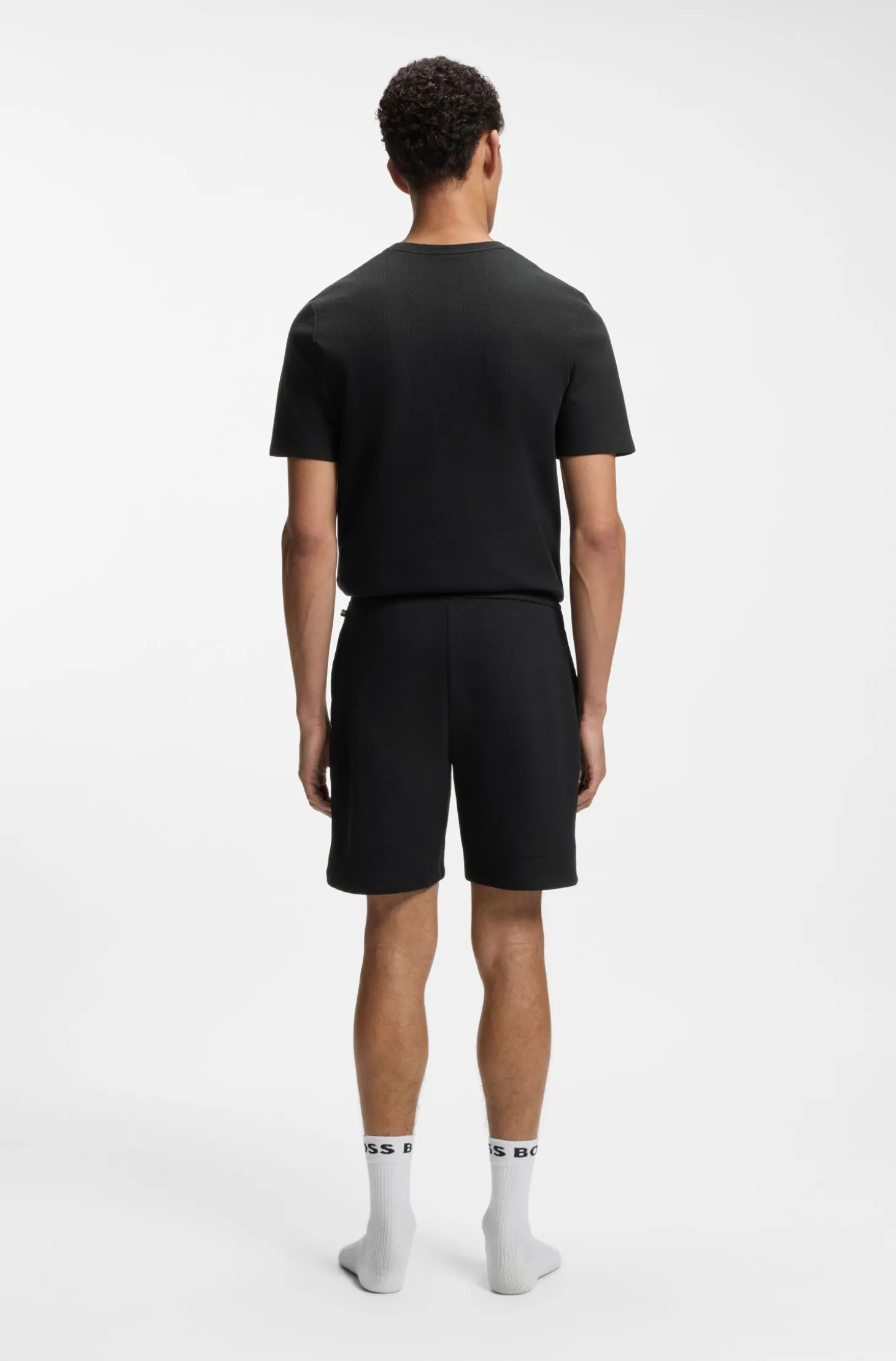 Pyjama-Shorts aus Baumwoll-Mix mit Logo-Stickerei
