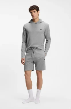 Pyjama-Shorts aus Baumwoll-Mix mit Logo-Stickerei