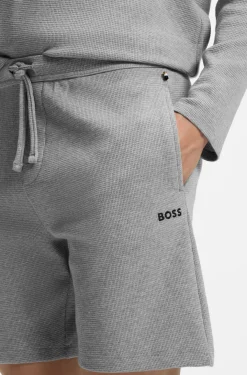 Pyjama-Shorts aus Baumwoll-Mix mit Logo-Stickerei