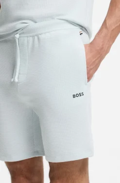 Pyjama-Shorts aus Baumwoll-Mix mit Logo-Stickerei