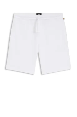Pyjama-Shorts aus Baumwoll-Mix mit Logo-Stickerei