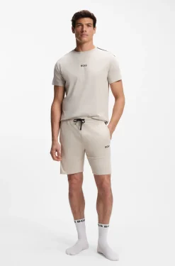 Pyjama-Shorts aus Baumwoll-Mix mit Colorblocking