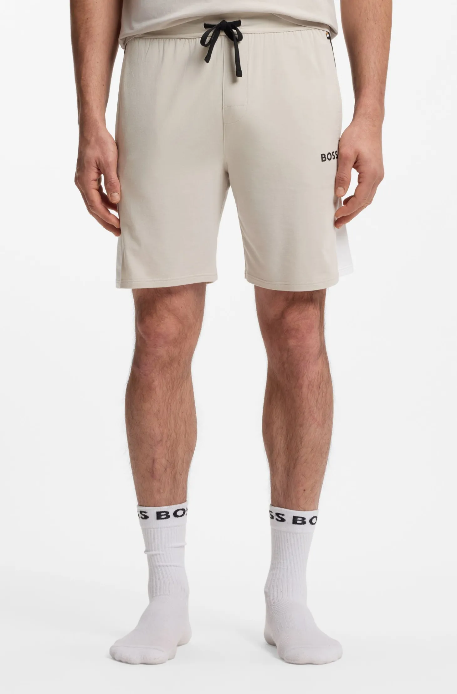 Pyjama-Shorts aus Baumwoll-Mix mit Colorblocking