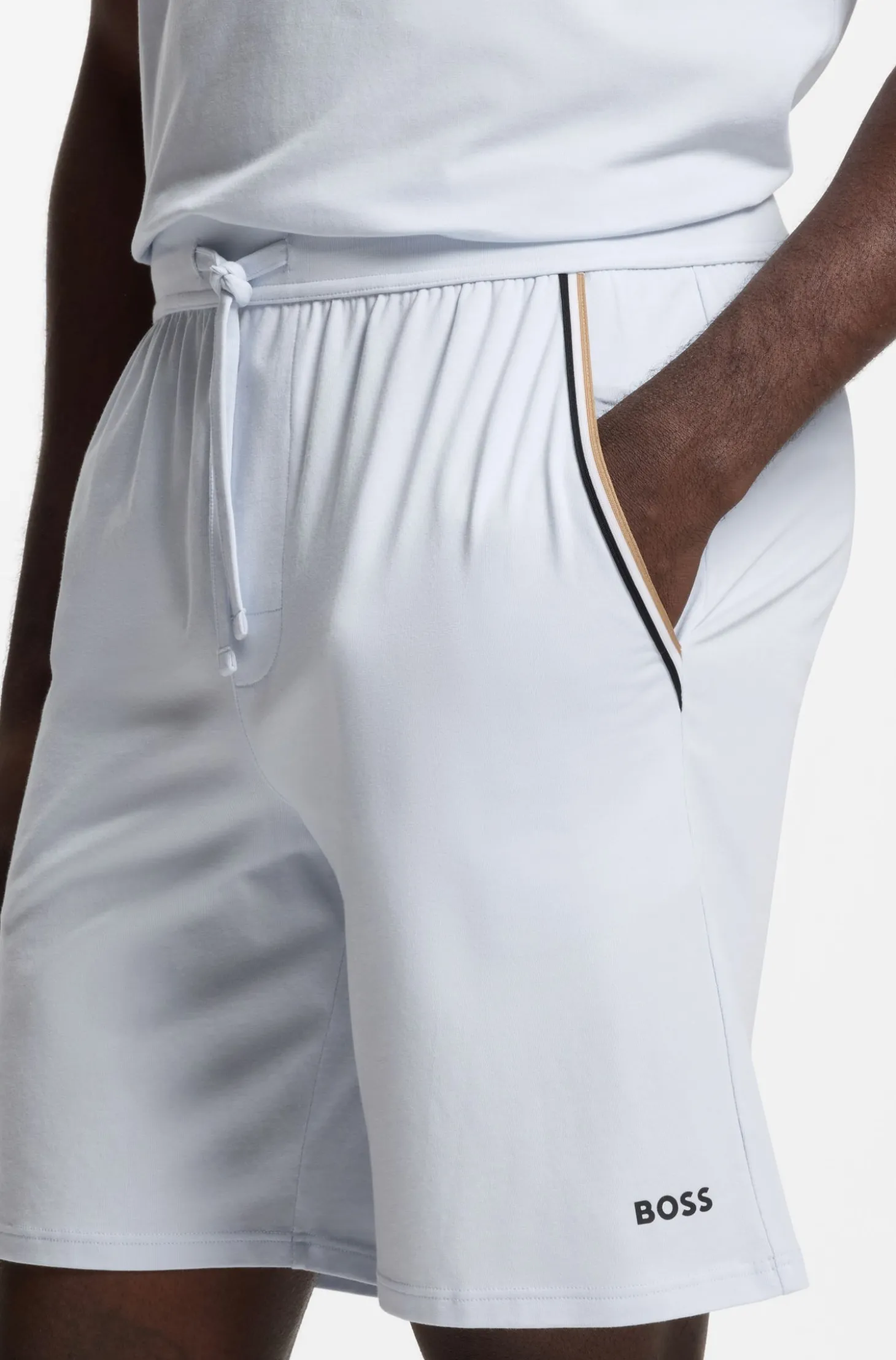 Pyjama-Shorts aus elastischer Baumwolle mit Tape-Details