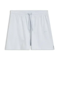 Pyjama-Shorts aus elastischer Baumwolle mit Logo-Kordeln