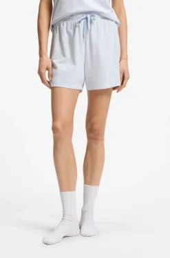 Pyjama-Shorts aus elastischer Baumwolle mit Logo-Kordeln