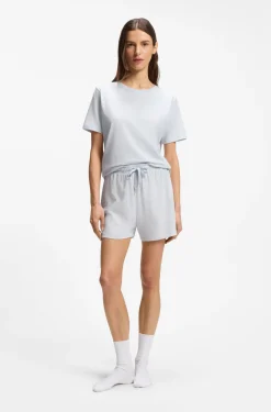 Pyjama-Shorts aus elastischer Baumwolle mit Logo-Kordeln