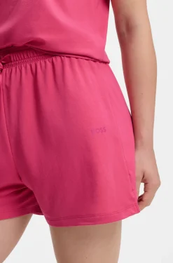 Pyjama-Shorts aus elastischer Baumwolle mit Logo-Kordeln
