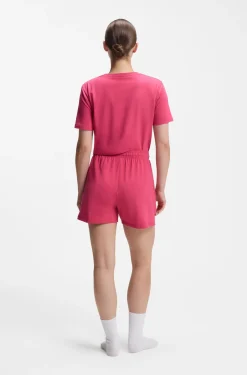 Pyjama-Shorts aus elastischer Baumwolle mit Logo-Kordeln