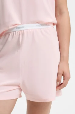 Pyjama-Shorts aus elastischem Baumwoll-Jersey mit Logo-Bund