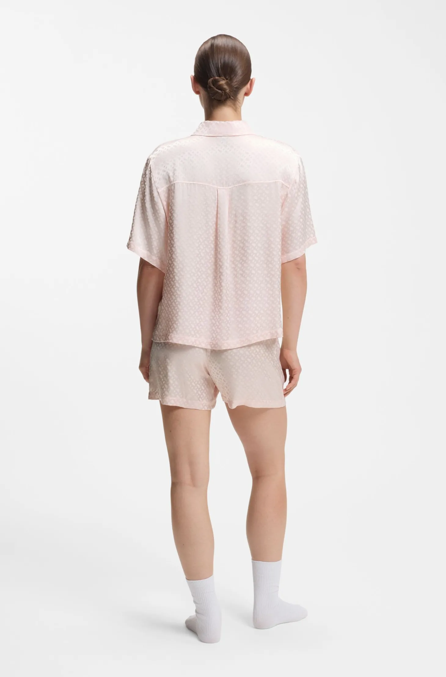 Pyjama-Shorts aus Satin mit Monogramm-Jacquard