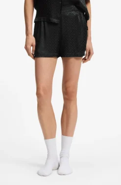 Pyjama-Shorts aus Satin mit Monogramm-Jacquard