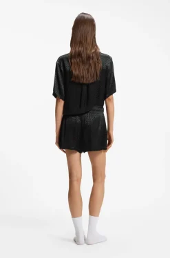 Pyjama-Shorts aus Satin mit Monogramm-Jacquard