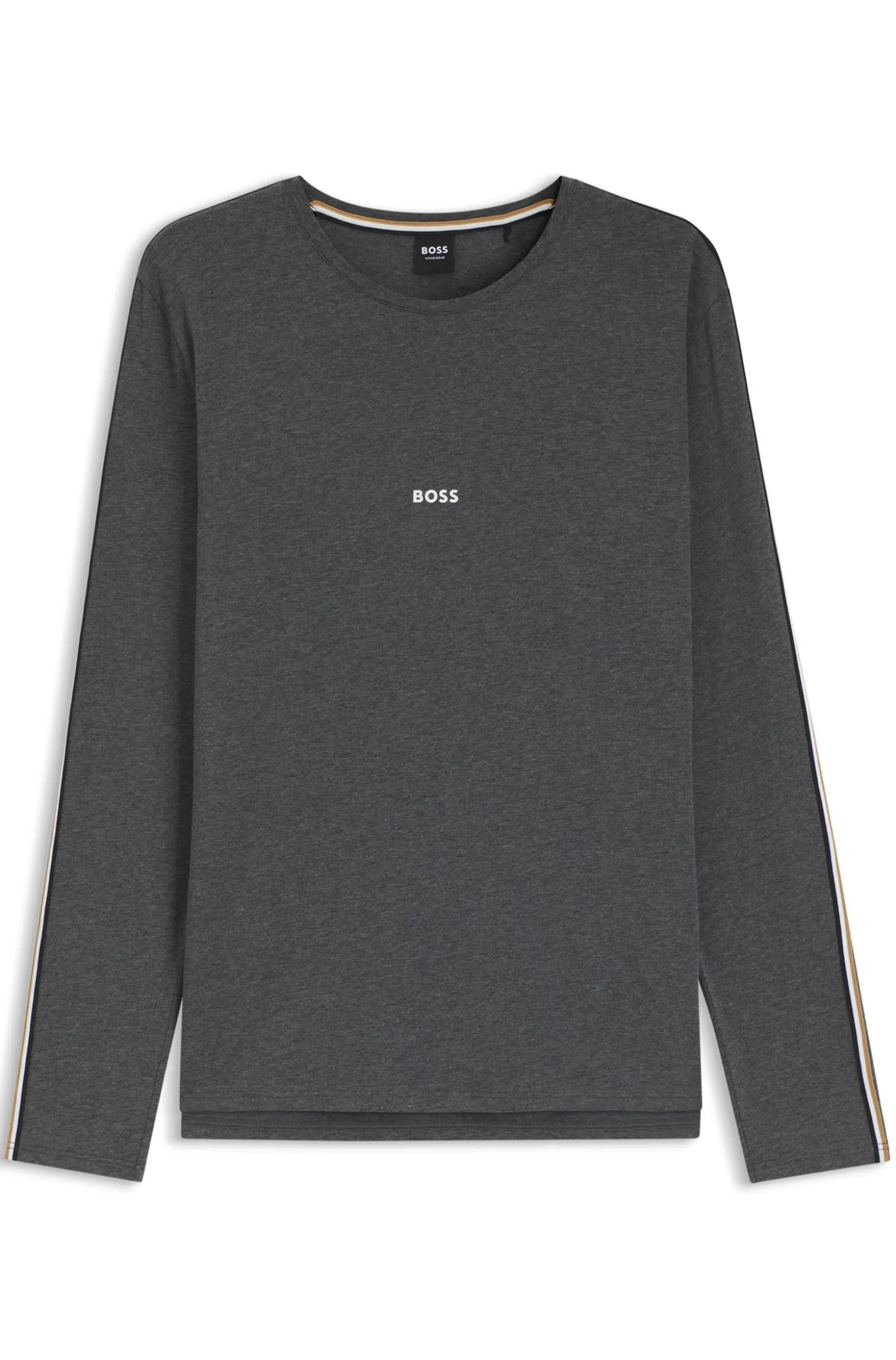 Pyjama-Top aus Baumwolle mit gestreiften Ärmel-Details