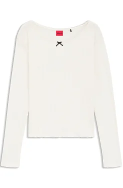 Pyjama-Top aus Pointelle mit Picot-Detail