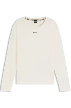 Pyjama-Top aus Stretch-Baumwolle mit Logo-Print