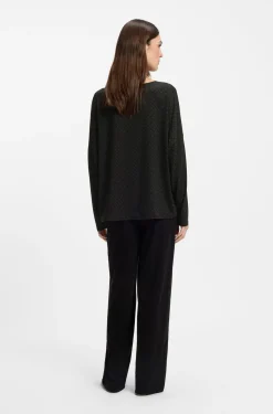 Pyjama-Top mit Monogramm-Print und Fledermausärmeln