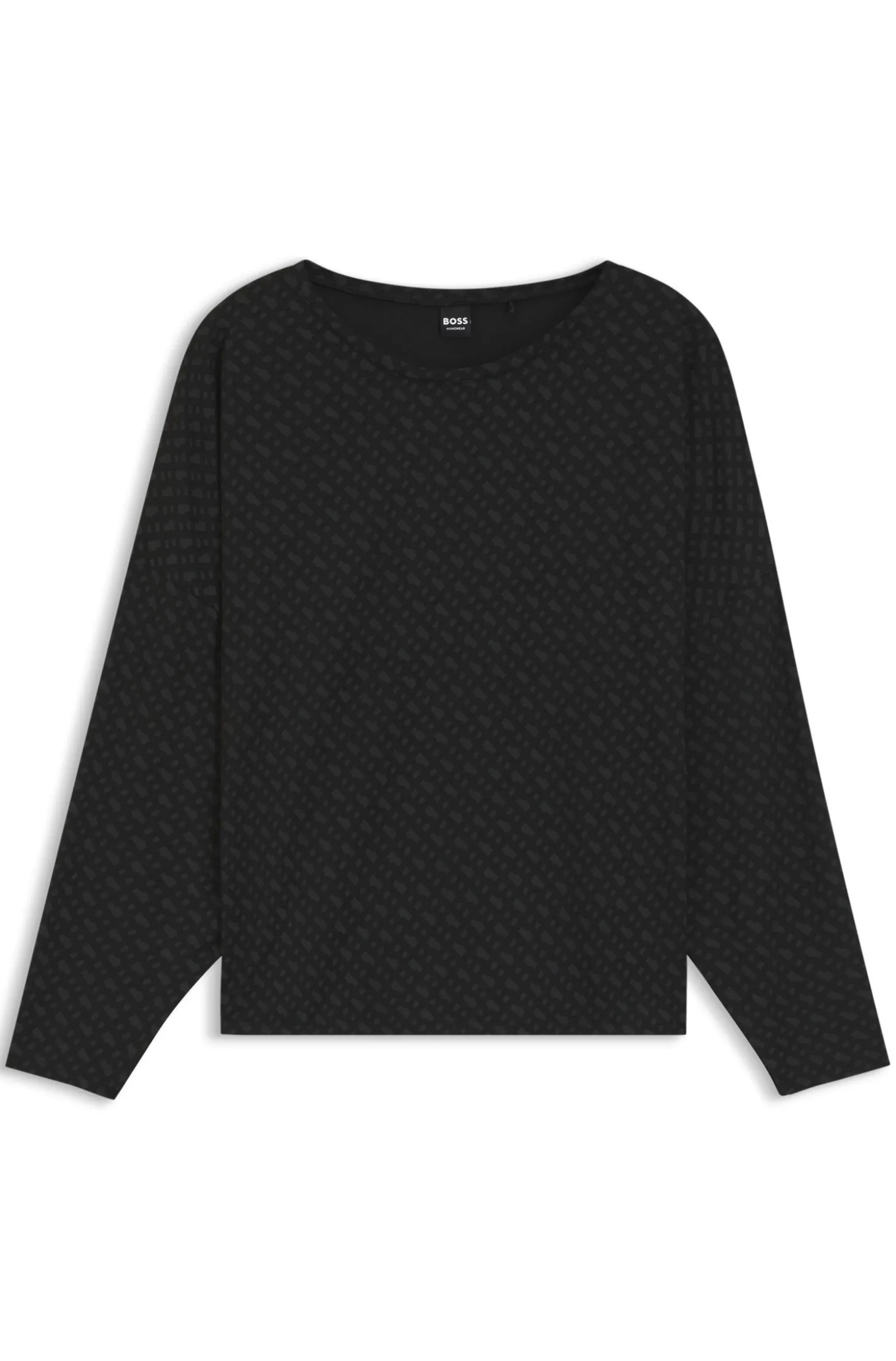 Pyjama-Top mit Monogramm-Print und Fledermausärmeln
