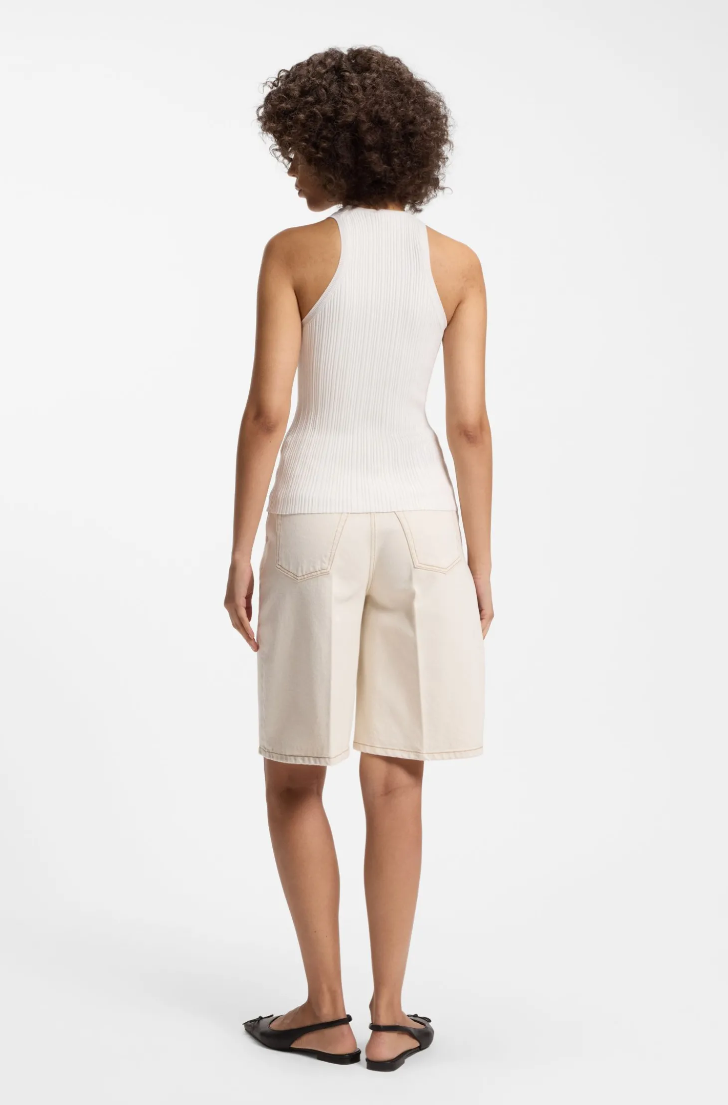 Racerback-Top aus geripptem Krepp
