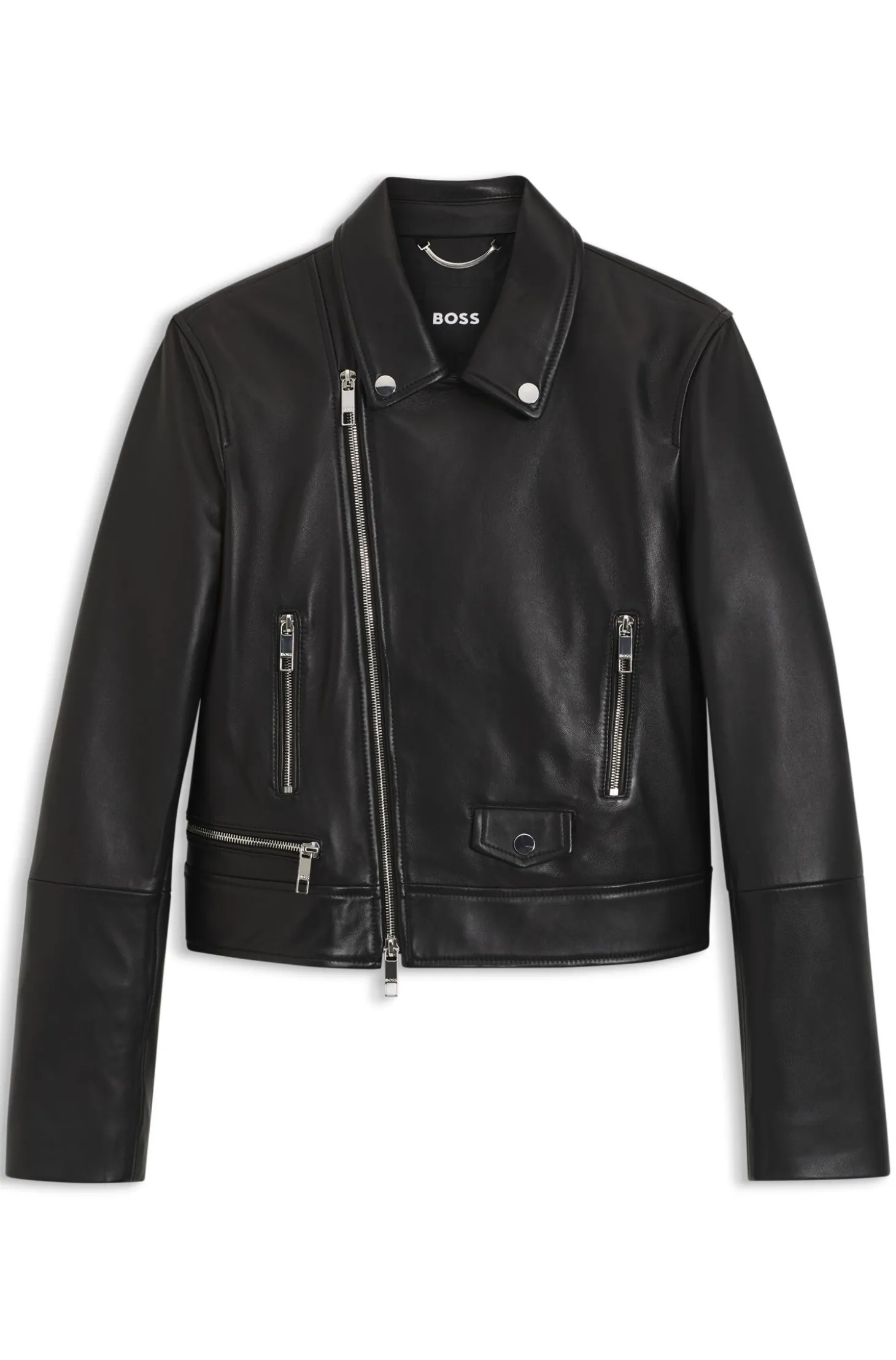 Regular-Fit Bikerjacke aus Leder