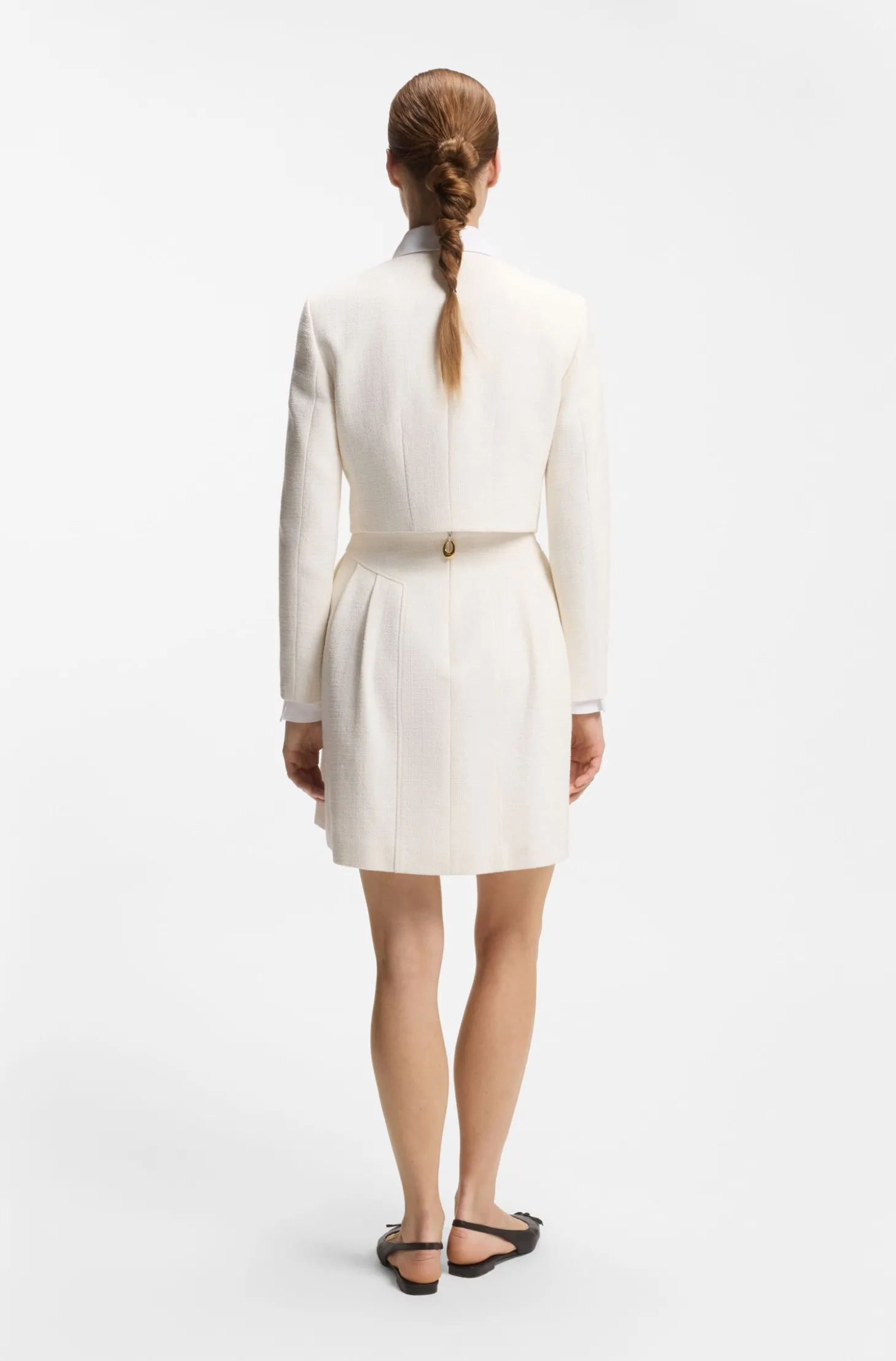 Regular-Fit Blazer aus Baumwoll-Mix in Bouclé