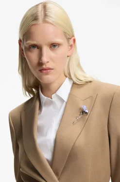 Regular-Fit Blazer aus elastischem meliertem Gewebe