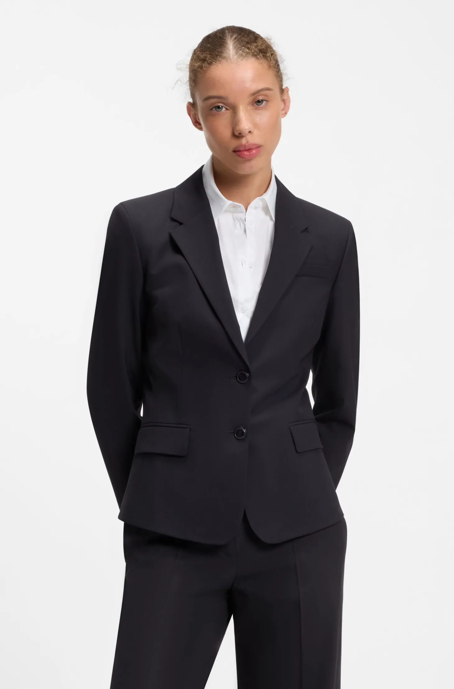 Regular-Fit Blazer aus elastischem Gewebe