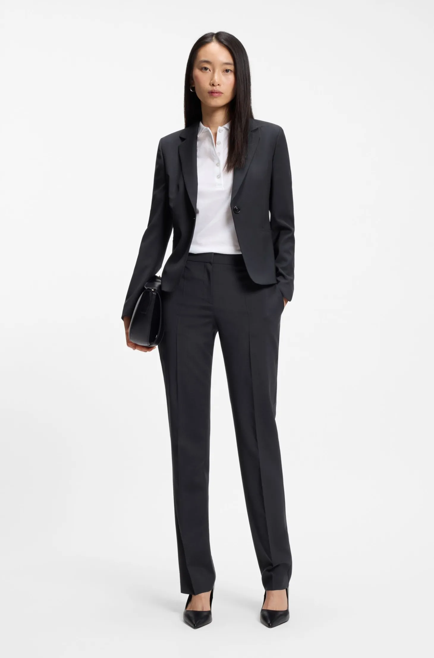 Regular-Fit Blazer aus in Italien gefertigter Schurwolle