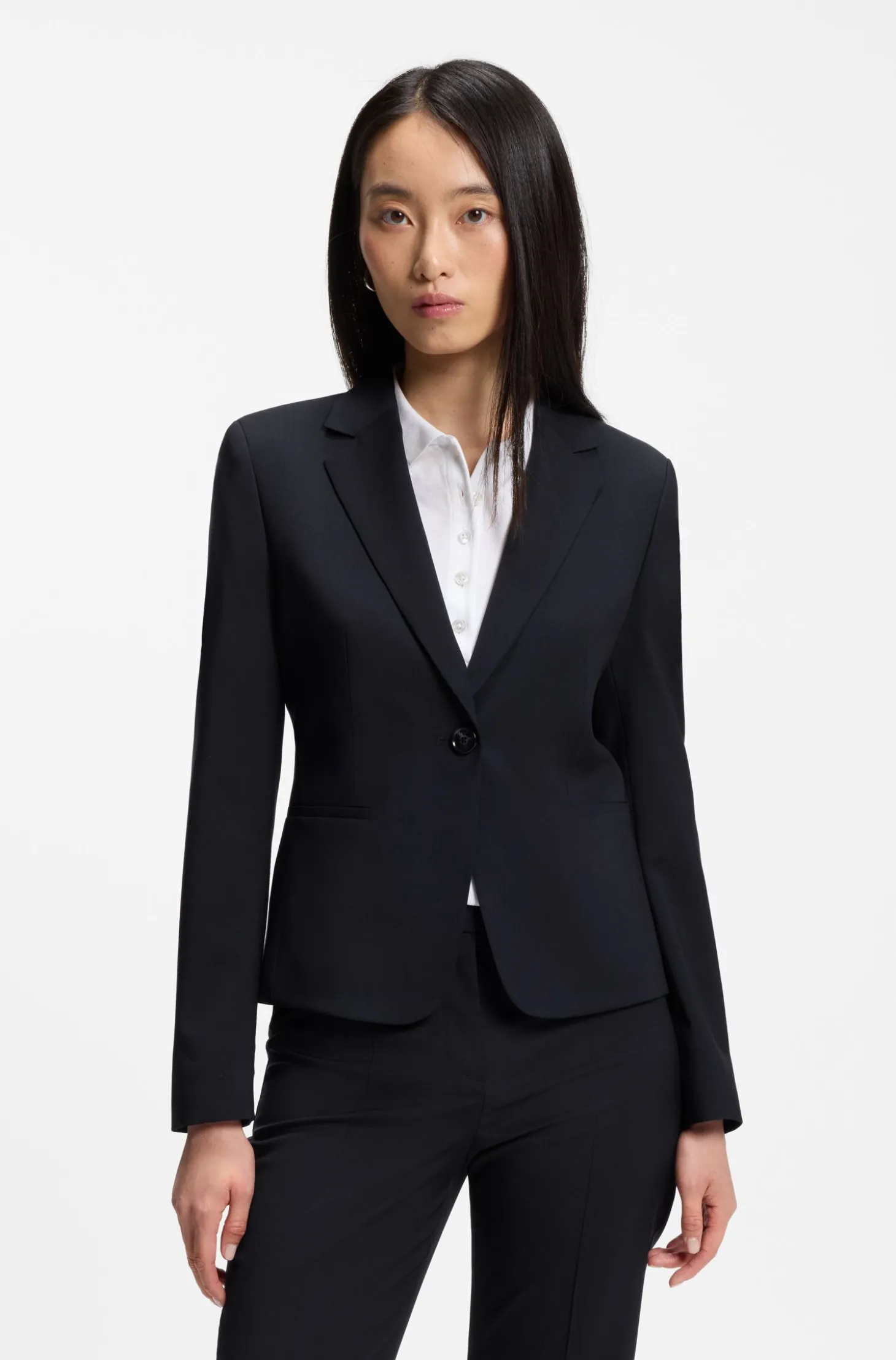 Regular-Fit Blazer aus in Italien gefertigter Schurwolle