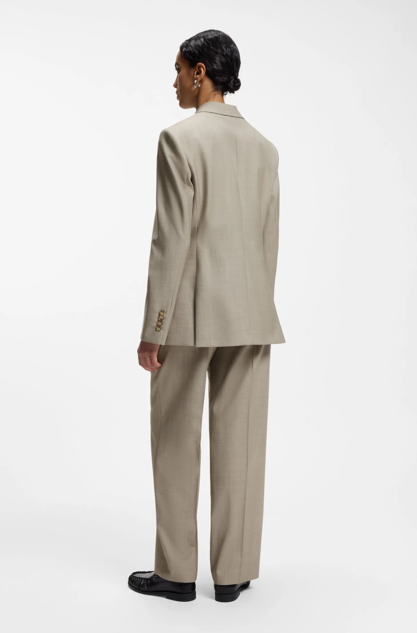 Regular-Fit Blazer aus italienischer Schurwolle mit Stretch-Anteil