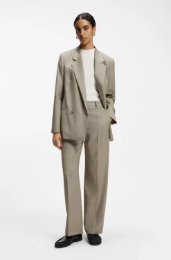 Regular-Fit Blazer aus italienischer Schurwolle mit Stretch-Anteil