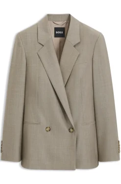 Regular-Fit Blazer aus italienischer Schurwolle mit Stretch-Anteil