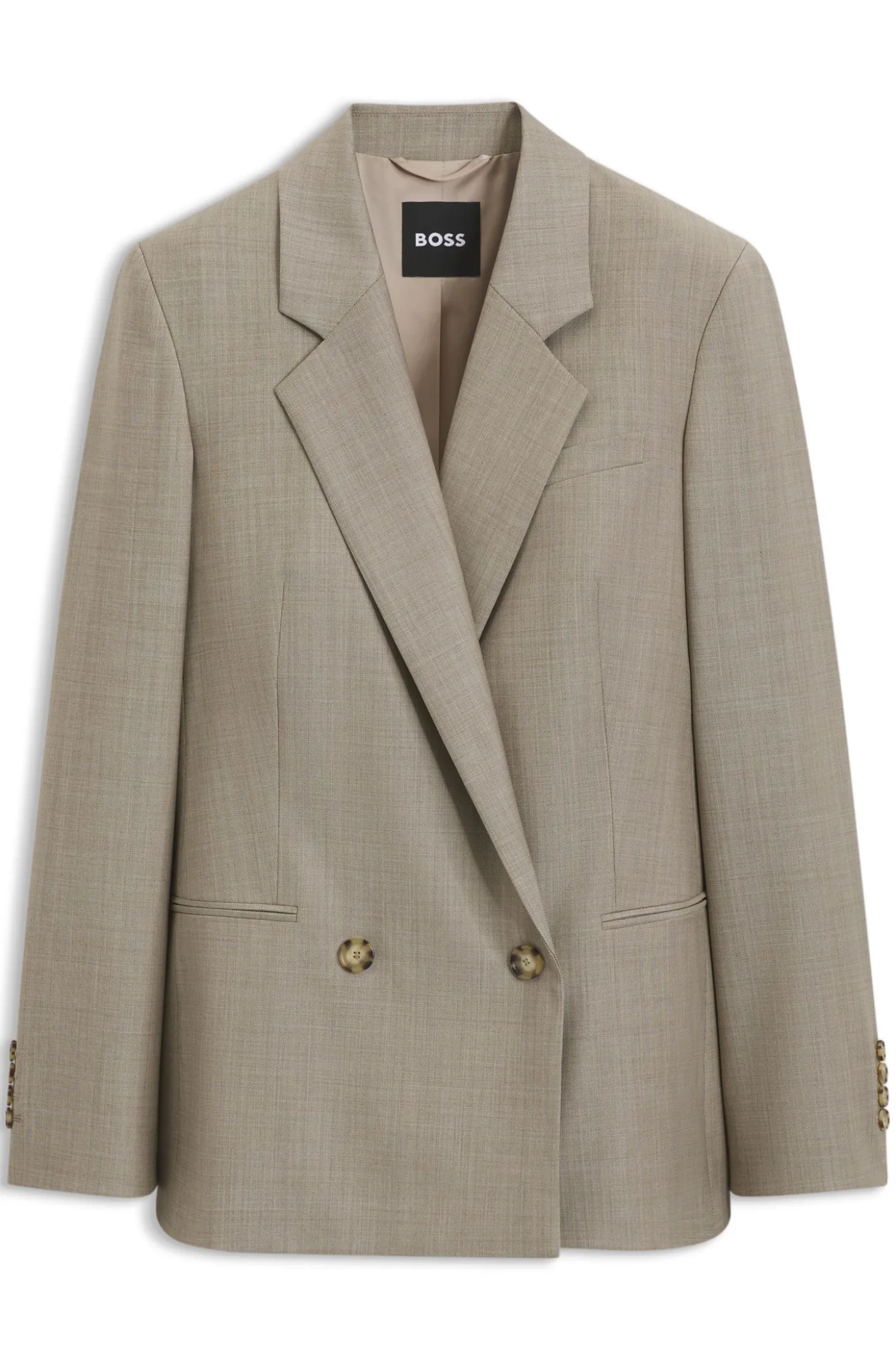 Regular-Fit Blazer aus italienischer Schurwolle mit Stretch-Anteil