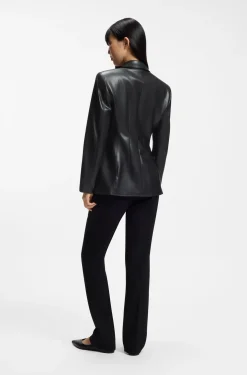 Regular-Fit Blazer aus Kunstleder