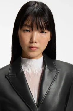 Regular-Fit Blazer aus Kunstleder