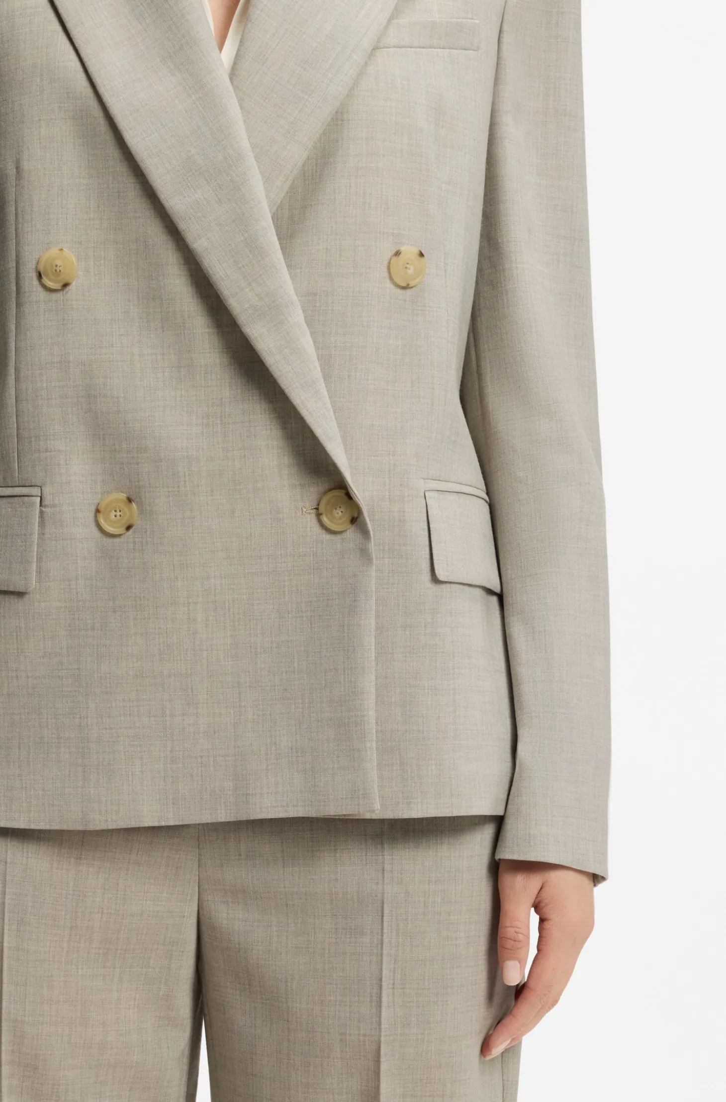 Regular-Fit Blazer aus melierter Schurwolle