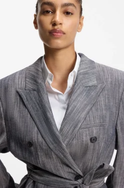 Regular-Fit Blazer aus meliertem Denim